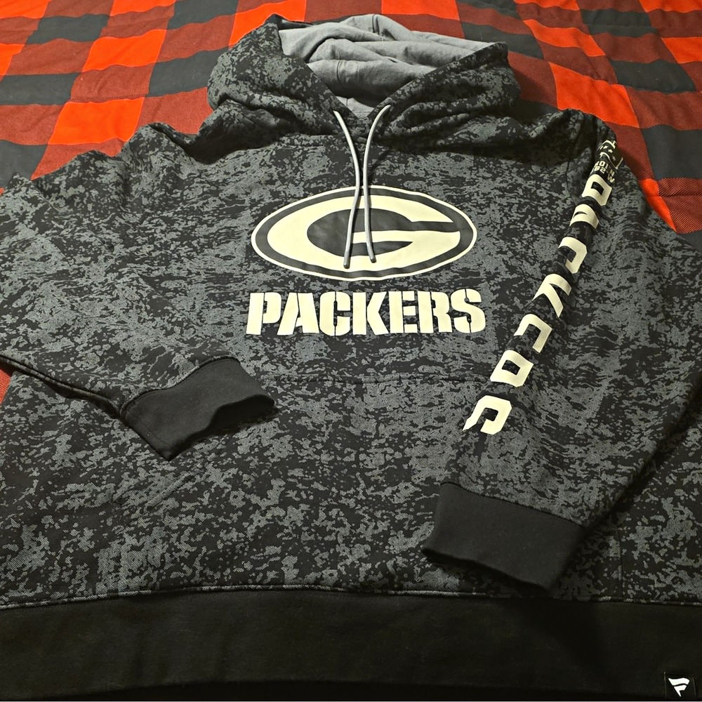 Fanatics Green Bay Packers NFL Football Men's Size XL Black/Gray Pullover Hoodie